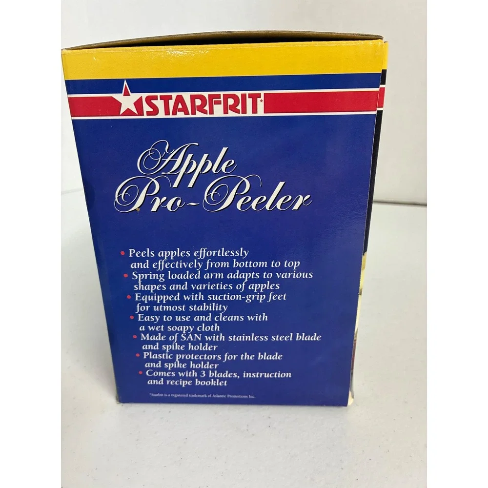 Starfrit Apple Pro-Peeler Manual Hand Crank Clear Fruit Peeler with 3 Blades
